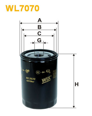 Öljynsuodatin WIX FILTERS WL7070