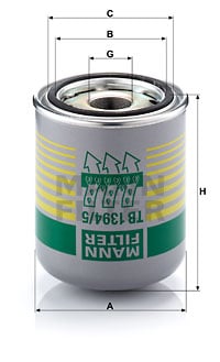 Ilmankuivaus patruuna, paineilmalaite MANN-FILTER TB 1394/5 x