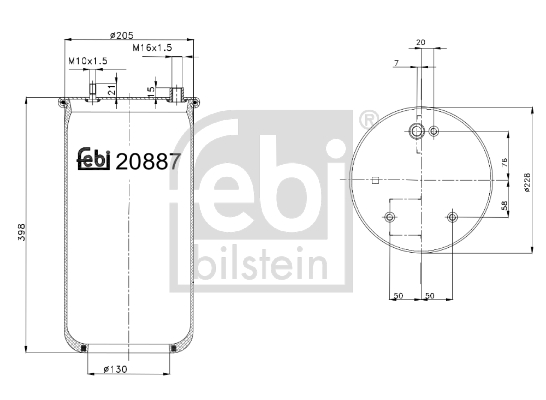 Metallipalje, ilmajousitus FEBI BILSTEIN 20887
