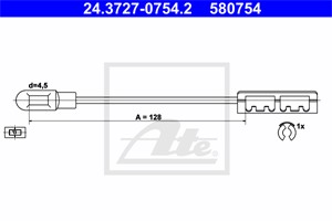 Vaijeri, käsijarru, Takana, CHEVROLET VECTRA, OPEL VECTRA B, VECTRA B Halvkombi, VECTRA B Kombi, VAUXHALL VECTRA, 5 22 410, 90496487