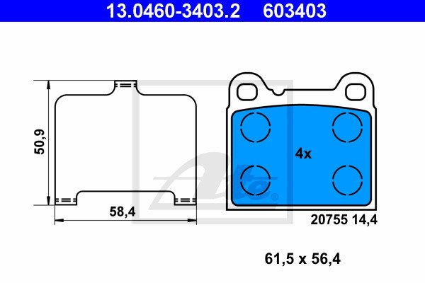 Jarrupalasarja, levyjarru ATE 13.0460-3403.2
