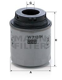 Öljynsuodatin MANN-FILTER W 712/94