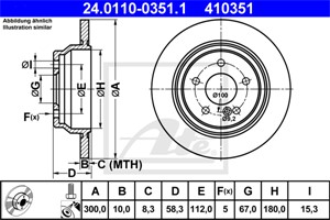 Jarrulevy, Taka-akseli, MERCEDES-BENZ SL [R230], 230 423 07 12, A 230 423 07 12
