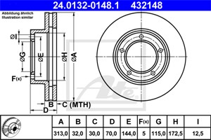 Jarrulevy, Etuakseli, LEXUS LX, TOYOTA LAND CRUISER, LAND CRUISER 100, 43512-60130, 43512-60170