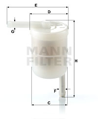 Polttoainesuodatin MANN-FILTER WK 42/12