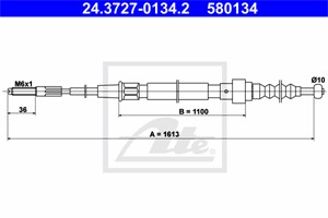 Vaijeri, käsijarru, Takana, VW CORRADO, GOLF II, GOLF III, VENTO, 1H0 609 721 A, 535 609 721 A