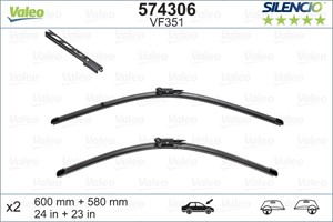 Pyyhkijänsulka, Edessä, ALPINA B5, B5 Kombi, BMW 5 [E60], 5 Touring [E61], 6 [E63], 6 Cabriolet [E64], 61 61 0 431 438, 61 61 0 431 463,