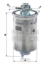 Polttoainesuodatin MANN-FILTER WK 853/11