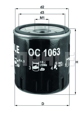 Öljynsuodatin MAHLE ORIGINAL OC 1063