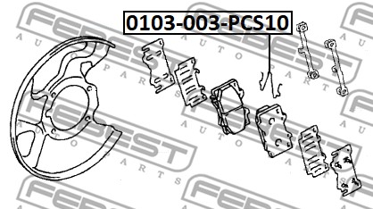 Jousi, jarrupala FEBEST 0103-003-PCS10