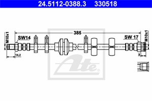 Jarruletku, Etuakseli, Etuakseli, oikea, ALFA ROMEO 145, 146, FIAT BRAVA, BRAVO I, 46421964, 46448591, 60812250