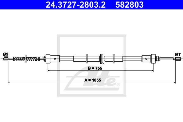 Cable, parking brake ATE 24.3727-2803.2