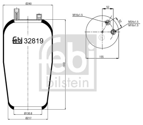 Metallipalje, ilmajousitus FEBI BILSTEIN 32819
