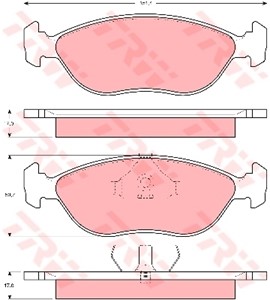 Jarrupalasarja, levyjarru, Etuakseli, VOLVO 440 K, 460 L, 480 E, 3344703, 33447038