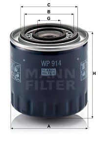 Öljynsuodatin MANN-FILTER WP 914