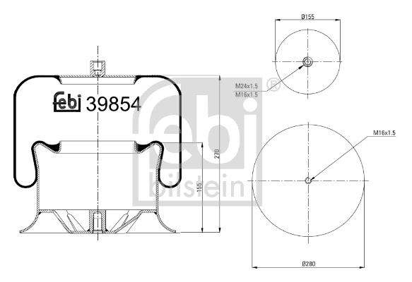 Metallipalje, ilmajousitus FEBI BILSTEIN 39854