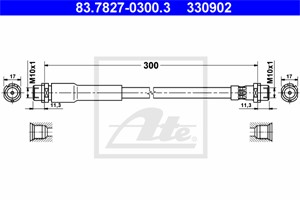 Jarruletku, Taka-akseli, FORD FIESTA V, FIESTA Van V, MAZDA 2, 1151027, 1217819, 1426701, 2S61-2282-AD, 2S61-2282-AE, 2S61-2282-AF, D350