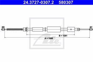 Vaijeri, käsijarru, Taakse, vasen, CITROËN ZX, PEUGEOT 306 Cabriolet, 4745 F8, 96 032 565
