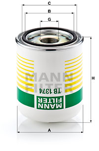 Ilmankuivaus patruuna, paineilmalaite MANN-FILTER TB 1374 x