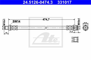 Jarruletku, Etuakseli, MERCEDES-BENZ A-KLASS [W169], B-KLASS [W245], 169 428 00 35, A 169 428 00 35