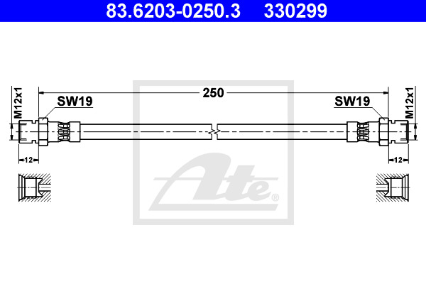 Jarruletku ATE 83.6203-0250.3