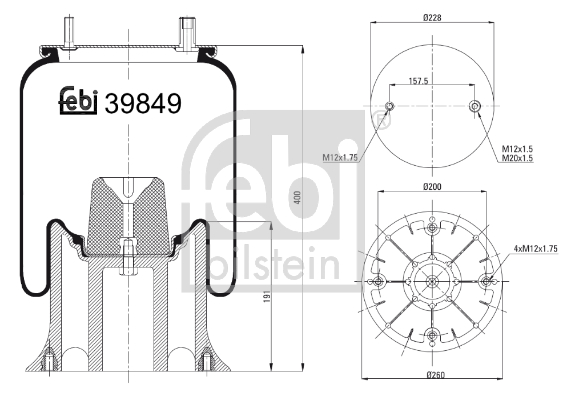 Metallipalje, ilmajousitus FEBI BILSTEIN 39849