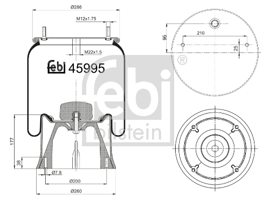 Metallipalje, ilmajousitus FEBI BILSTEIN 45995