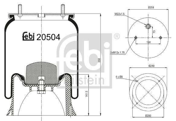 Metallipalje, ilmajousitus FEBI BILSTEIN 20504