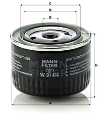 Öljynsuodatin MANN-FILTER W 914/4
