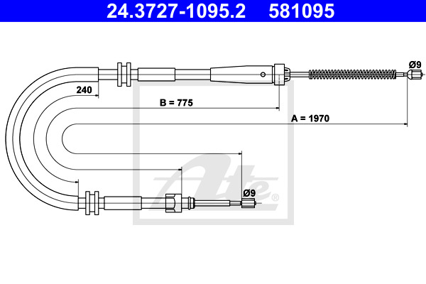 Cable, parking brake ATE 24.3727-1095.2