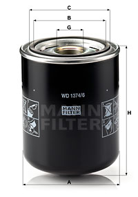 Suodatin, työhydrauliikka MANN-FILTER WD 1374/6