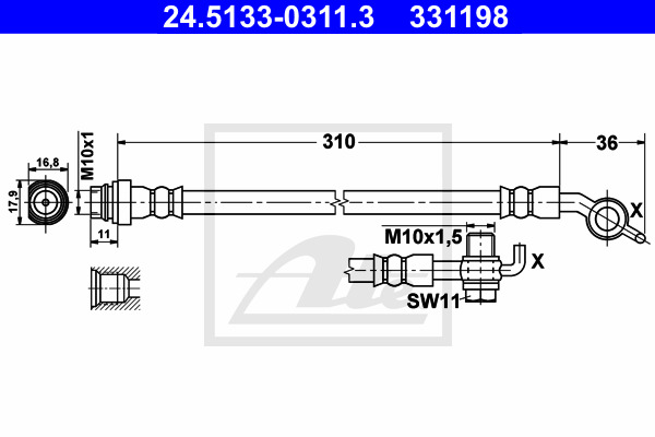 Brake Hose ATE 24.5133-0311.3