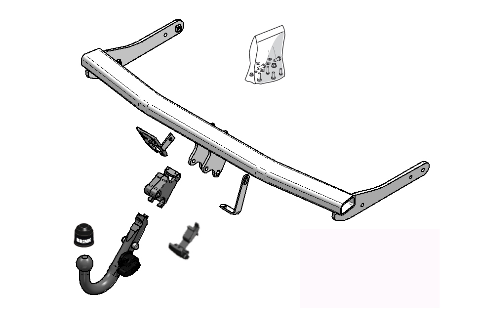 Vetokoukku BRINK 450600 VW Passat, Variant '05-10