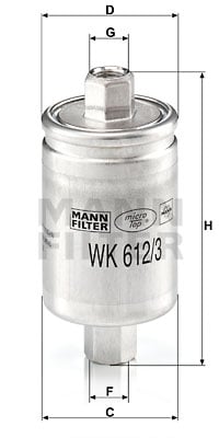 Polttoainesuodatin MANN-FILTER WK 612/3